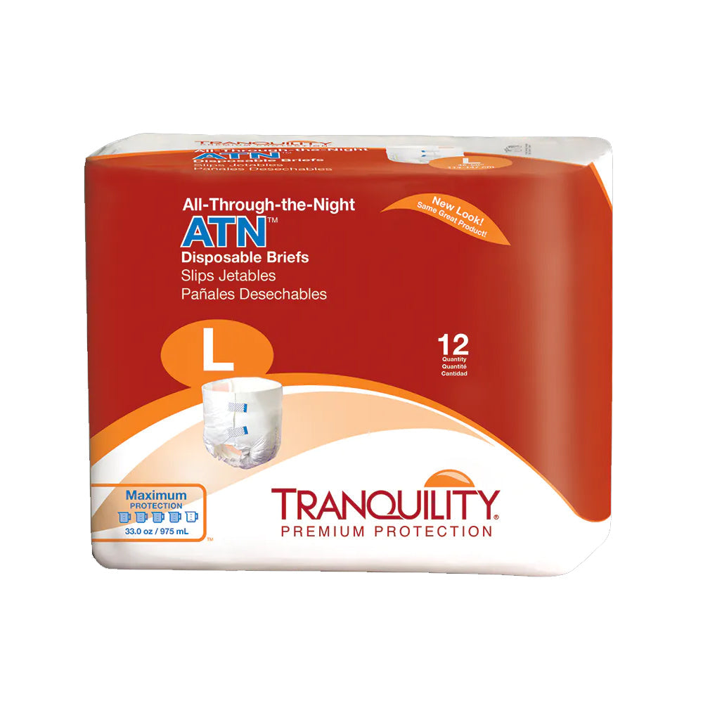 Tranquility Adult Diapers with Tabs Disposable All-Through-The-Night, Maximum