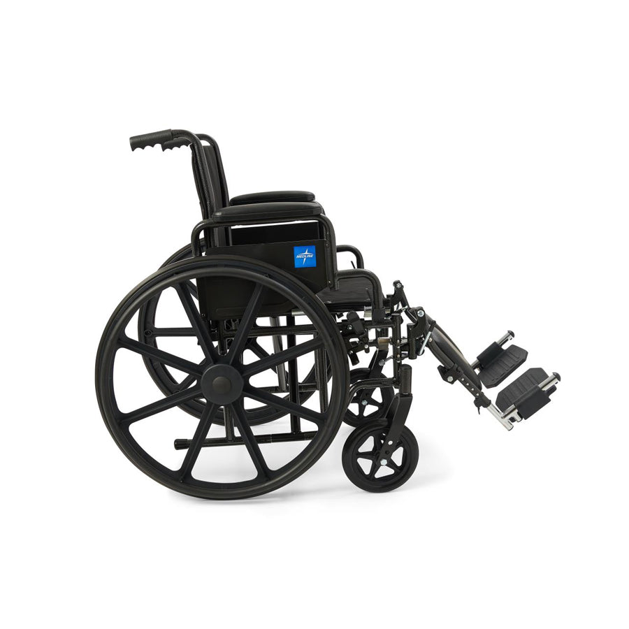 18" Wide K1 Basic Nylon Wheelchair with Swing-Back Desk-Length Arms and Swing-Away Footrests