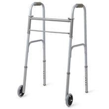 Load image into Gallery viewer, Medline Two-Button Folding Walkers with 5&quot; Wheels