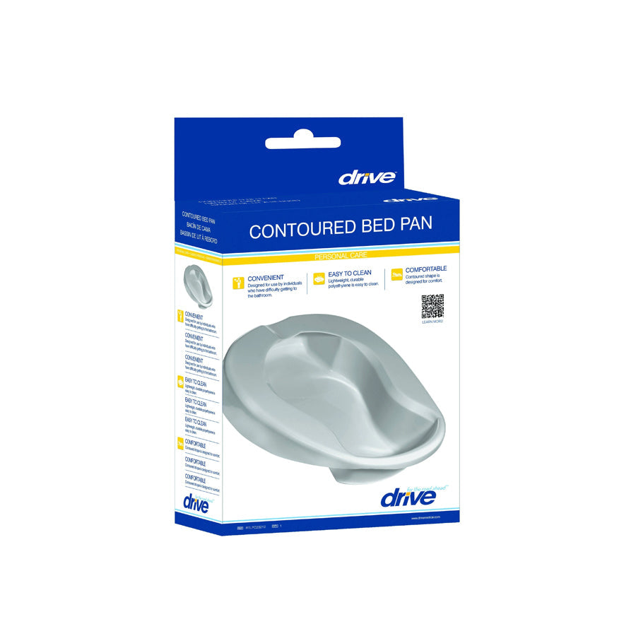 Drive Contoured Bed Pan with Side Grips