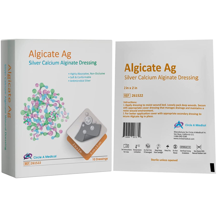 Algicate Ag Silver Calcium Alginate Dressing 10 / 4in x 5in
