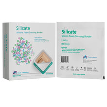 Load image into Gallery viewer, Silicate Silicone Foam Dressing with Border Sterlie, 4&quot;x 4&quot;, Self Adherent
