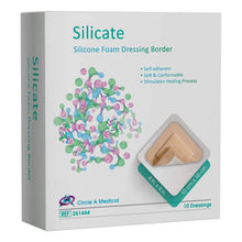 Load image into Gallery viewer, Silicate Silicone Foam Dressing with Border Sterlie, 4&quot;x 4&quot;, Self Adherent