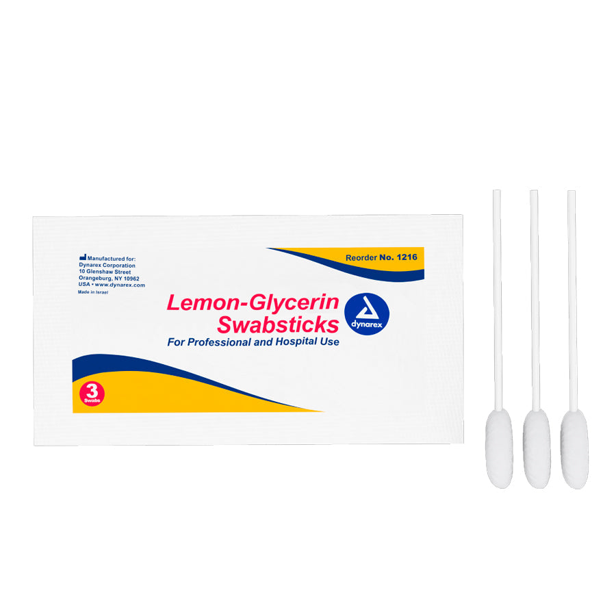 Lemon-Glycerin Swabsticks, 3 swabsticks per packet